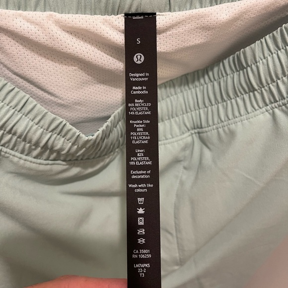 Lululemon Pace Breaker Short Size Small 7” Lined Arctic Green Mint - Picture 6 of 12
